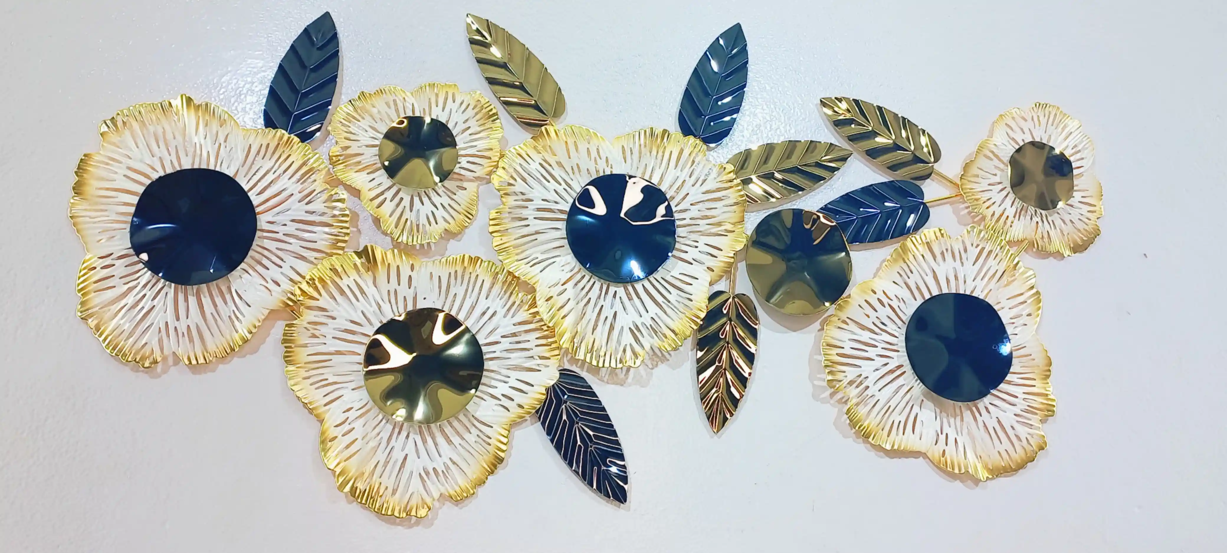 Golden & Blue Metal Decorative Wall Art- 17661