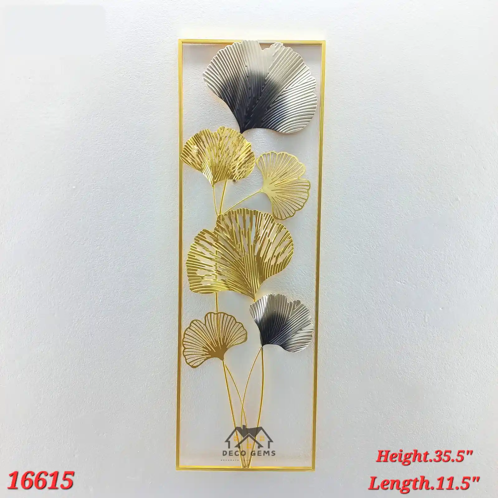 Golden-Black Ginkgo Leaf Wall Décor- 16615