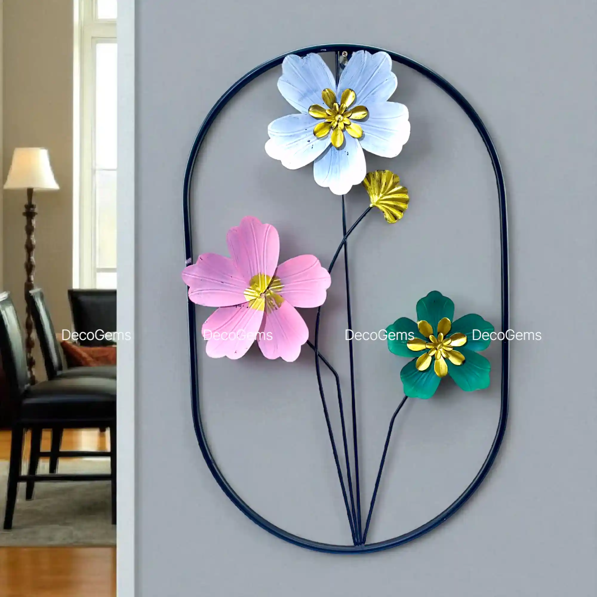 Metal Colourful Floral Wall Art - 17768